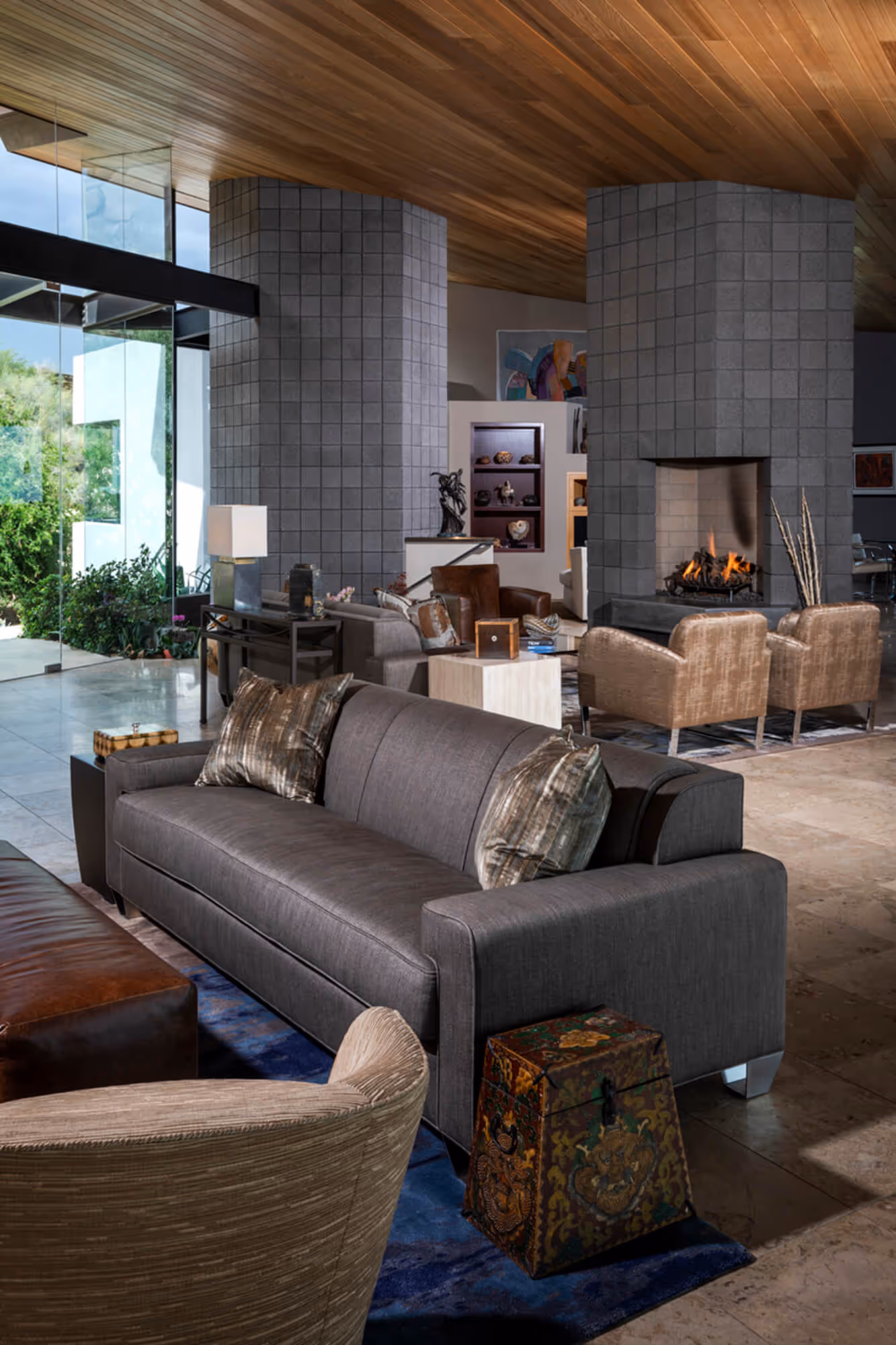 Desert Contemporary Refresh in Desert Mountain, AZ | Living Room Furnishings