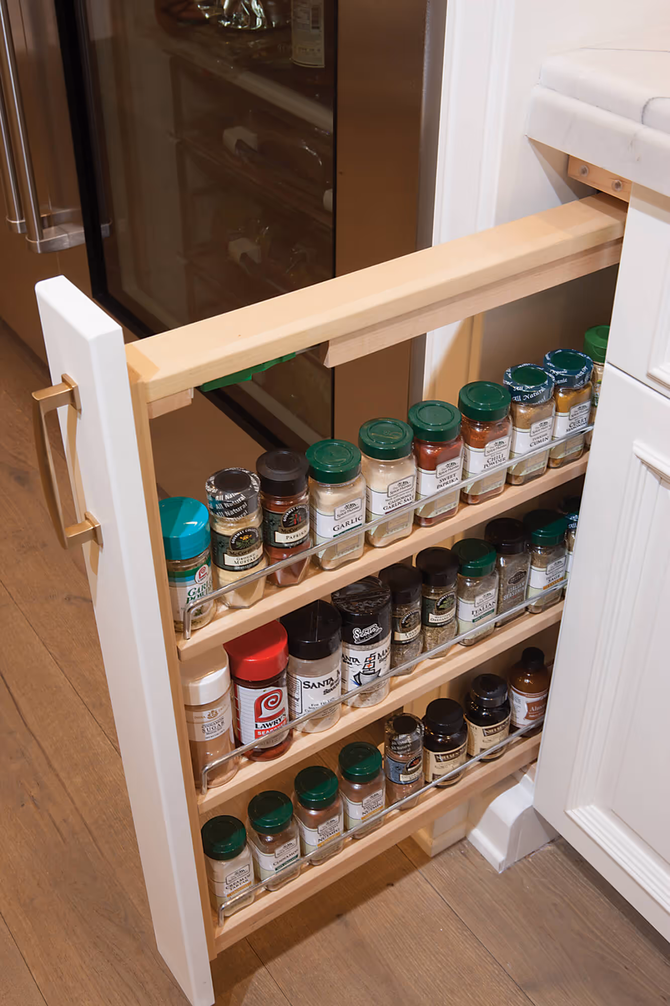 Formal Transitional Renovation in Paradise Valley, AZ | Kitchen Spice Storage