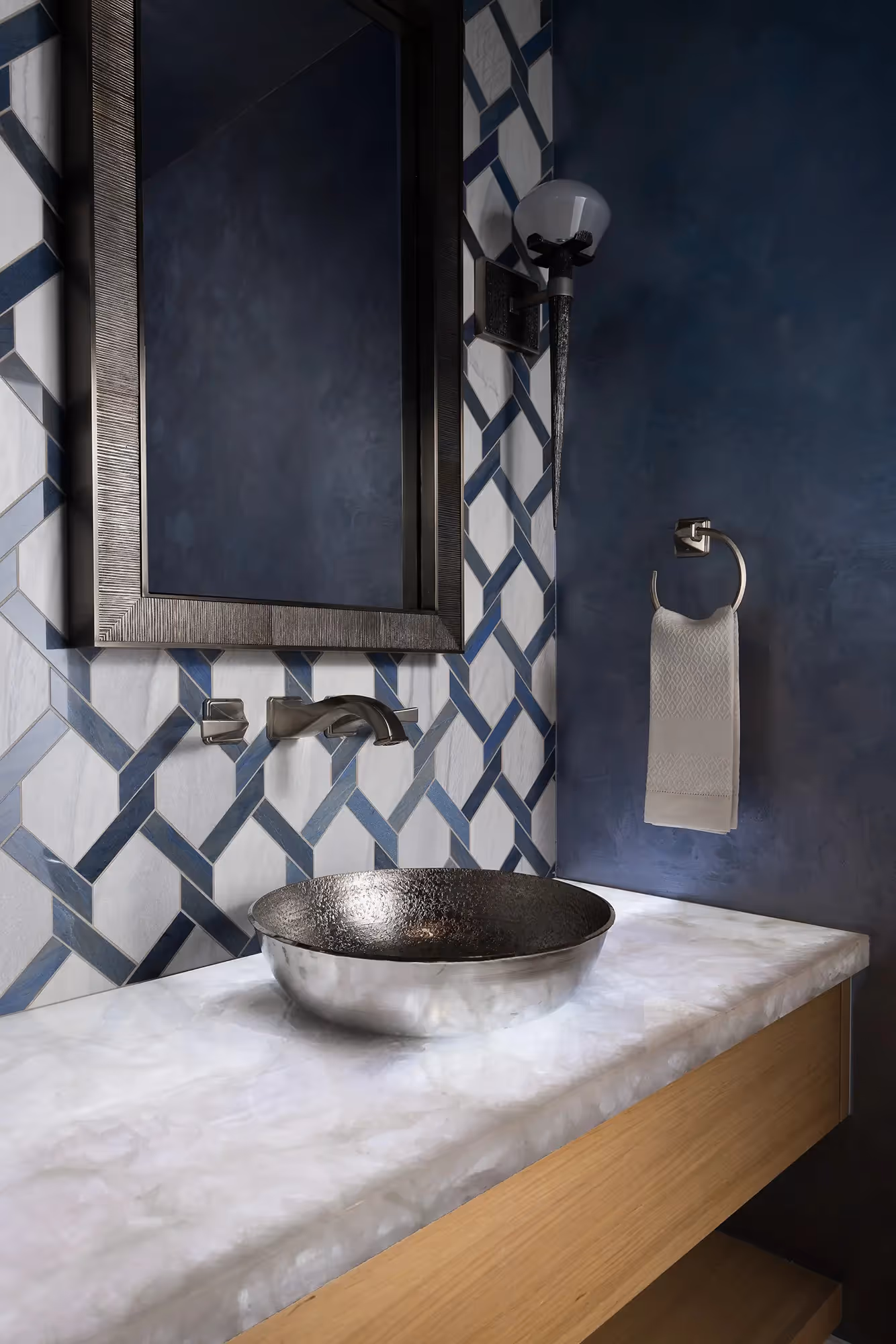 Spa inspired bathroom vanity design scottsdale wellness home | Sesshu Design Associates