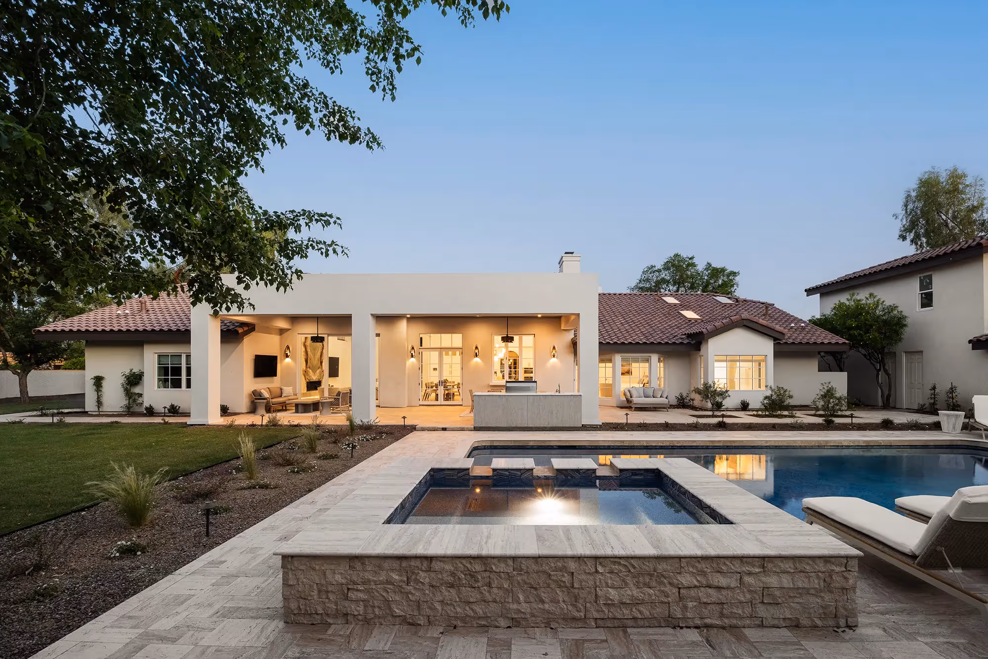 Luxury backyard pool design scottsdale wellness home | Sesshu Design Associates