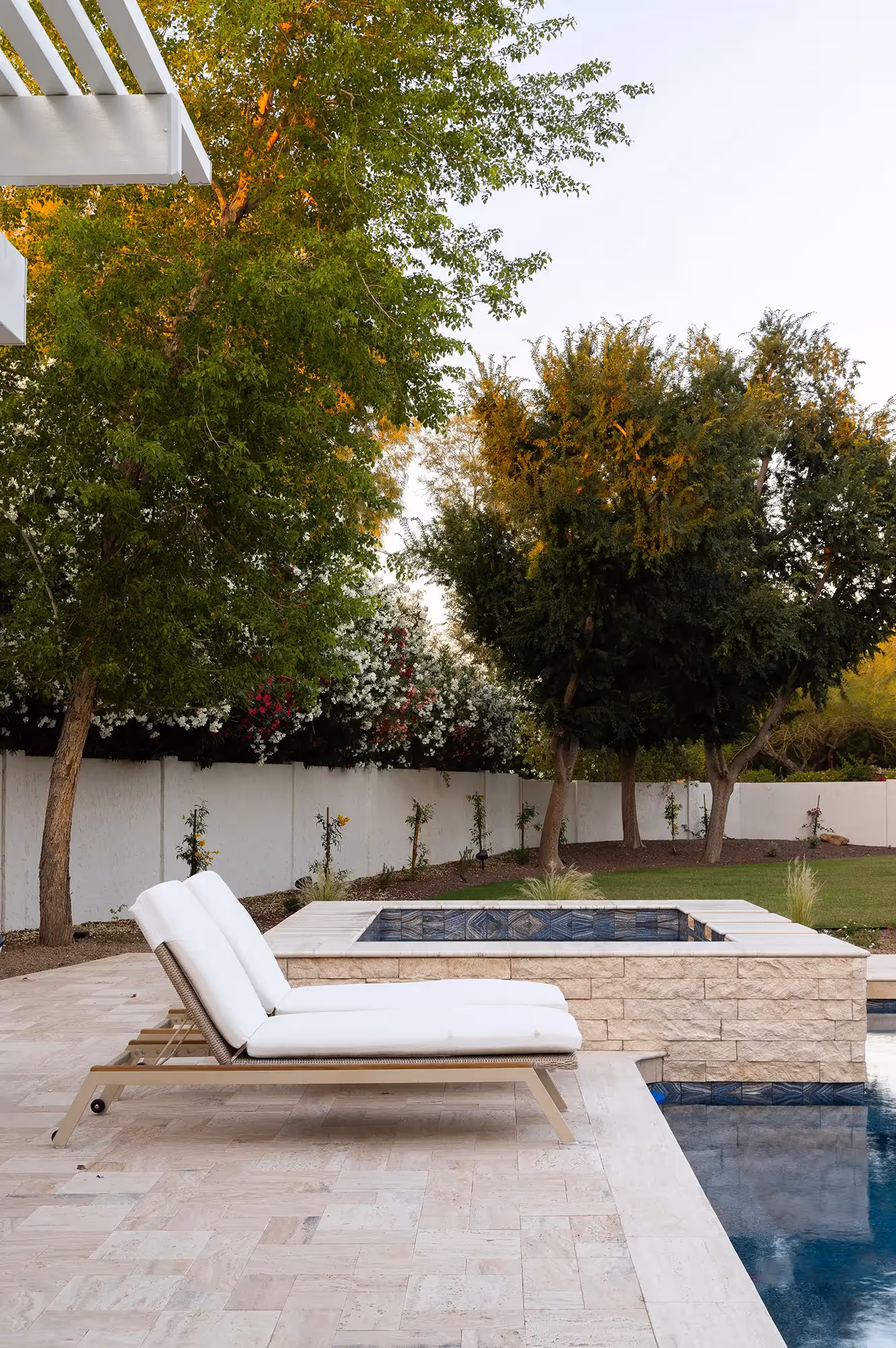 Luxury poolside lounge scottsdale wellness home outdoor design | Sesshu Design Associates