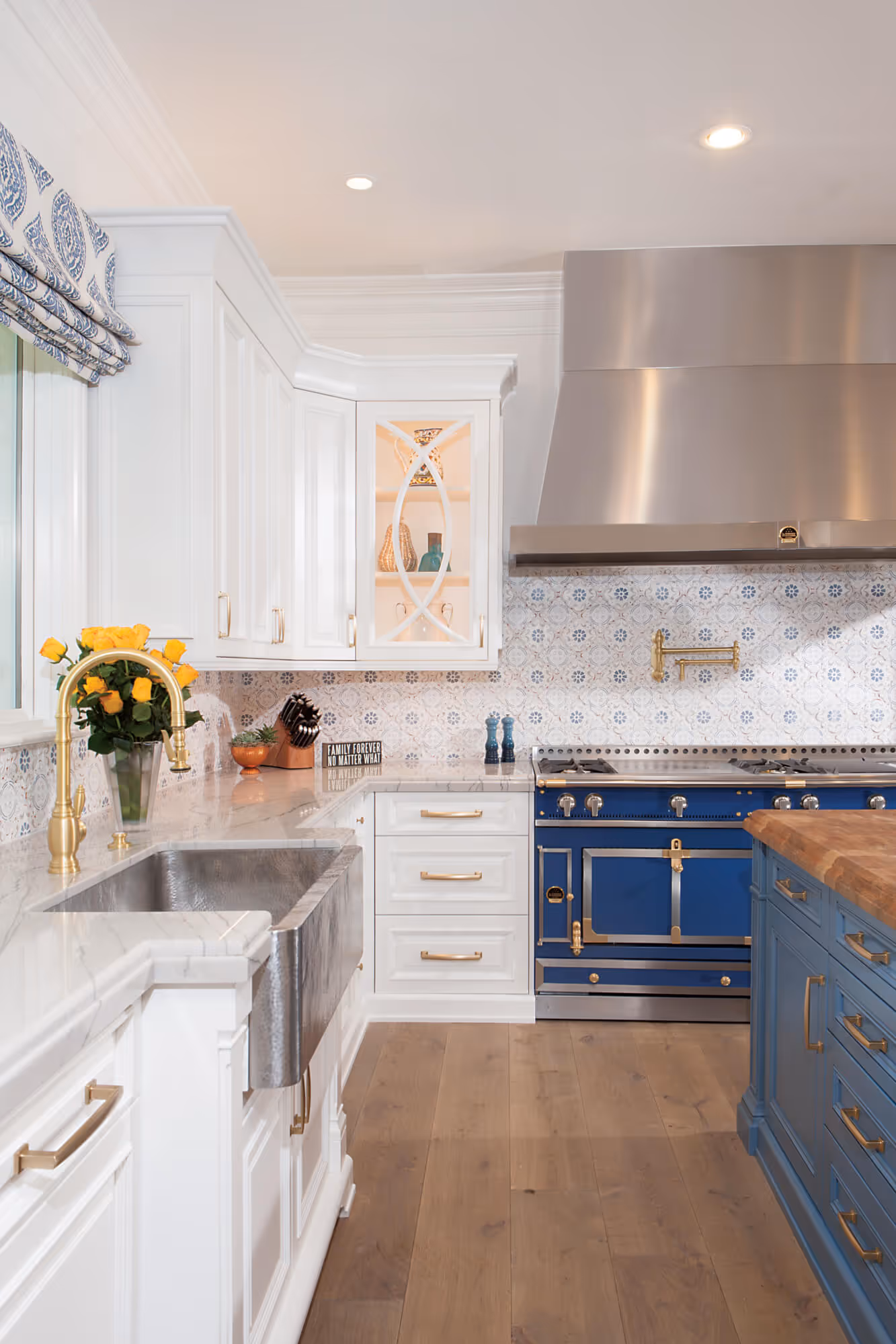 Contemporary kitchen white blue | Sesshu Design Associates